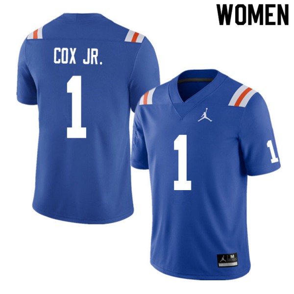 Women #1 Brenton Cox Jr. Florida Gators College Football Jersey Throwback